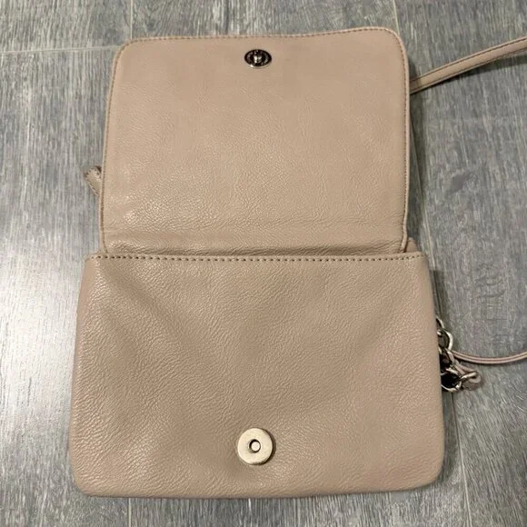 Nine West Taupe Quilted Chain Crossbody Bag - Picture 4 of 7